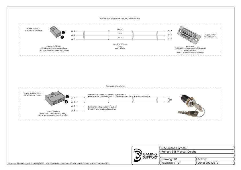 Harness for SIB SAS Credit Device
