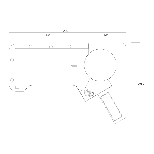 American Roulette Table Drawing top view