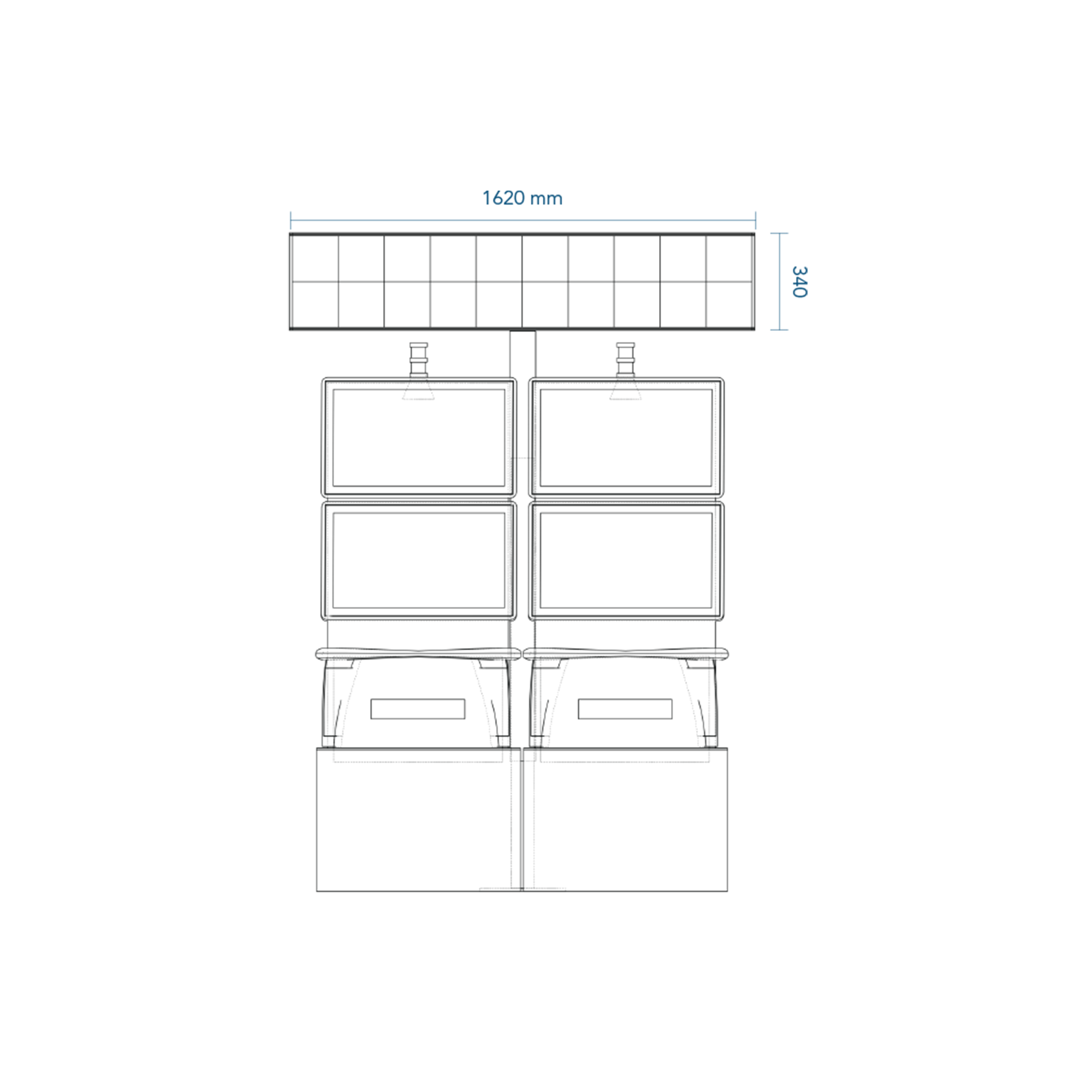 2 x 10 Single Face LED Display