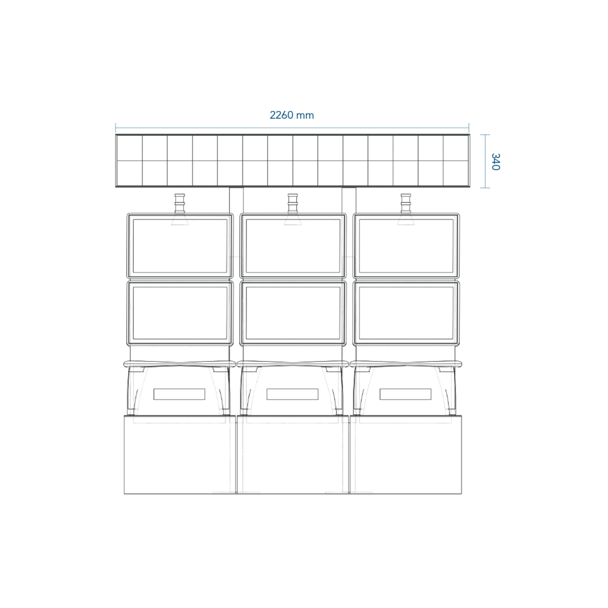 2 x 14 Single Face LED Display