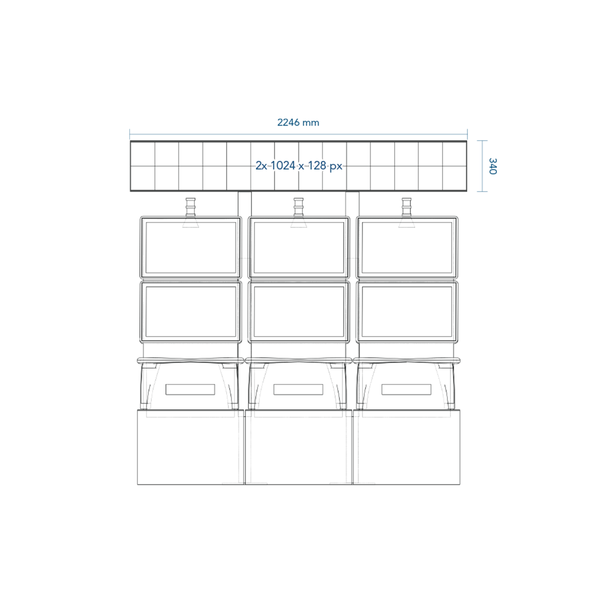 2 x 32 Double Faced LED Display