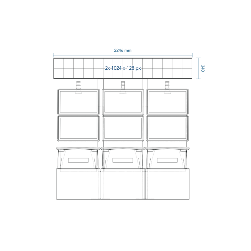 2 x 32 Double Faced LED Display