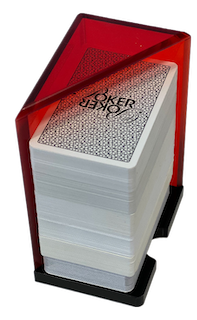 red acrylic discard holder 6 decks with cards