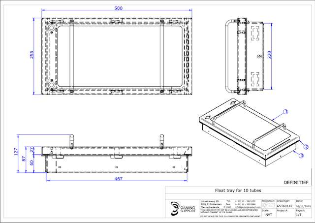 Mechanical Drawing Poker Chip Tray, 10 Tubes with Double Locks Anti-theft Mechanism with an Acrylic cover