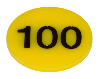 Poker Marker Button "100" Yellow