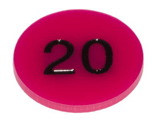 Poker Marker Button "20" Pink