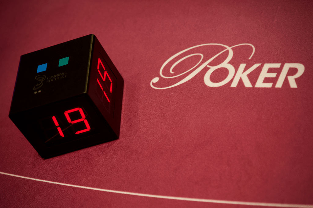 Professional Poker Tournament Shot Clock on Poker table