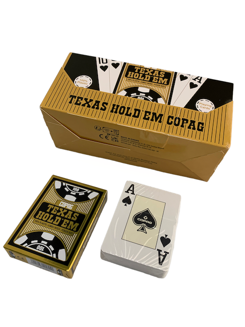Playing Cards, Texas Hold'em Gold, 2 Corner Jumbo index, Poker Size