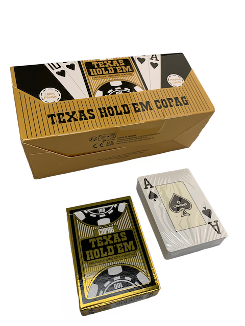 Playing Cards, Texas Hold'em Gold, 2 Corner Jumbo index, Poker Size