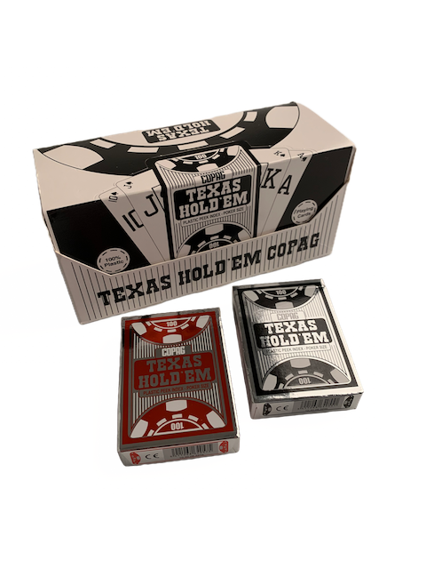 Playing Cards Texas Holdem Silver Plastic Peak Index Left View