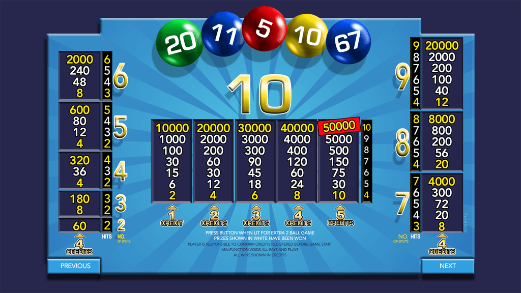 Bingo 20+2 Electronic Gaming Machine Screenshot